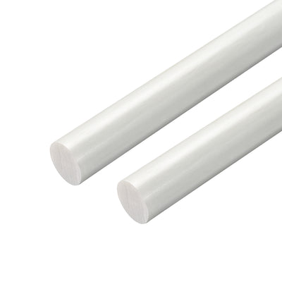 Harfington Uxcell FRP Fiberglass Round Rod,16mm Dia 50cm Long White Engineering Round Bar 2pcs