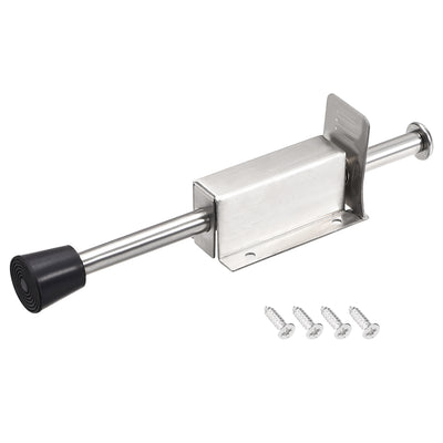 Harfington Uxcell Stainless Steel Door Stopper Spring Loaded Telescopic Step-on Door Holder Stop and Release by Foot 200mm Length