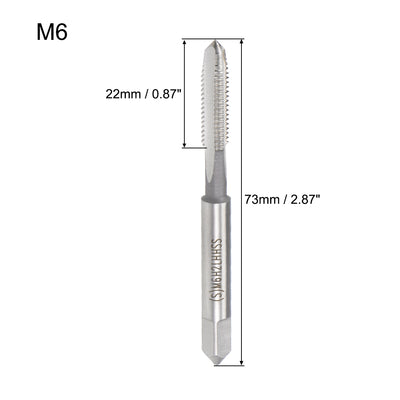 Harfington Uxcell Metric Machine Tap Left M6 Thread 1 Pitch H2 Accuracy 3 Flutes High Speed Steel