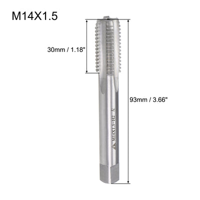 Harfington Uxcell Metric Machine Tap Left M14 Thread 1.5 Pitch H2 4 Flutes High Speed Steel