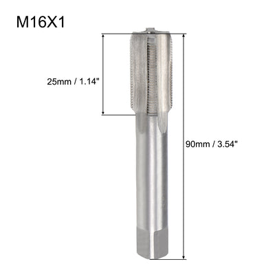 Harfington Uxcell Metric Machine Tap Left M16 Thread 1 Pitch H2 4 Flutes High Speed Steel