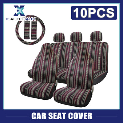 Harfington Uxcell 10pcs Universal SUV Car Automotive Blanket Ethnic Style Bucket Seat Cover