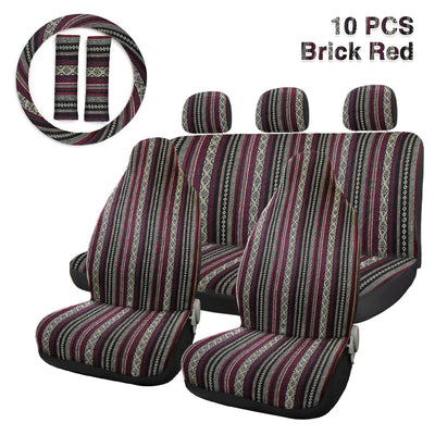 Harfington Uxcell 10pcs Universal SUV Car Automotive Blanket Ethnic Style Bucket Seat Cover