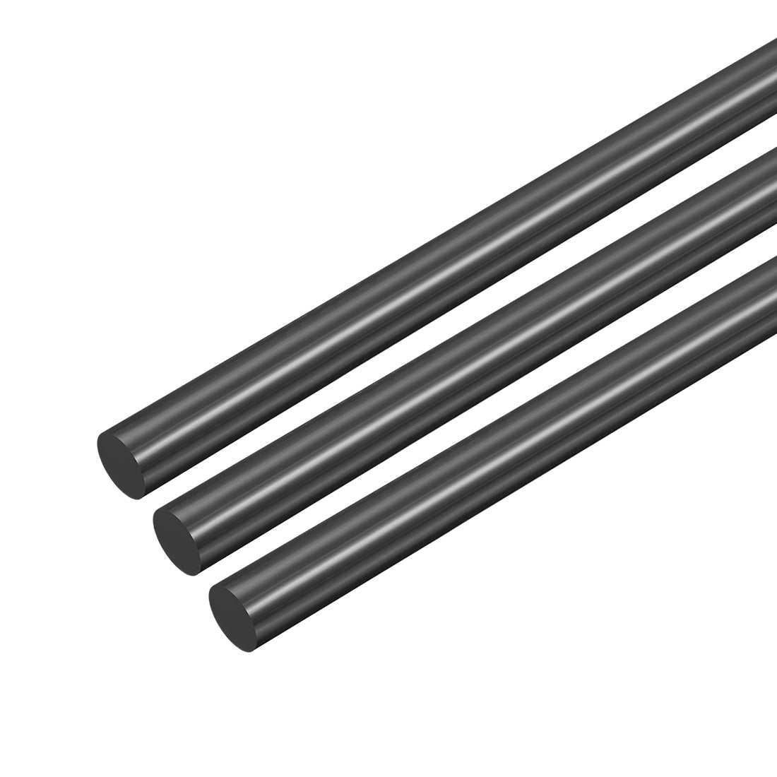 uxcell Uxcell Plastic Round Rod,5mm Dia 50cm Black Engineering Plastic Round Bar 3pcs