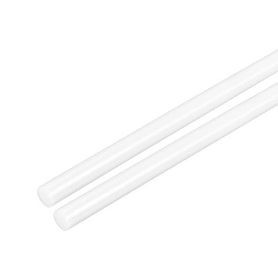 Harfington Uxcell Plastic Round Rod,5mm Dia 50cm White Engineering Plastic Round Bar 2pcs