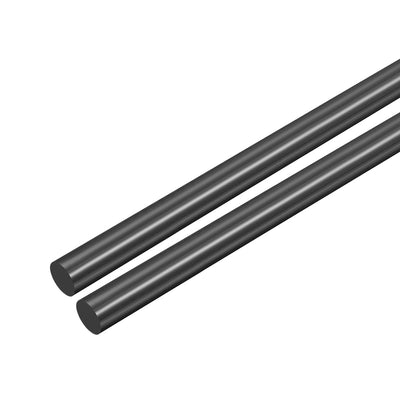 Harfington Uxcell Plastic Round Rod,4.5mm Dia 50cm Black Engineering Plastic Round Bar 2pcs