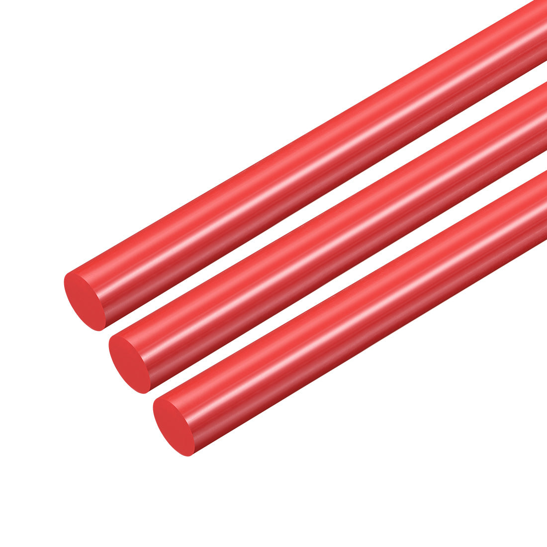 uxcell Uxcell Plastic Round Rod,8mm Dia 50cm Red Engineering Plastic Round Bar 3pcs