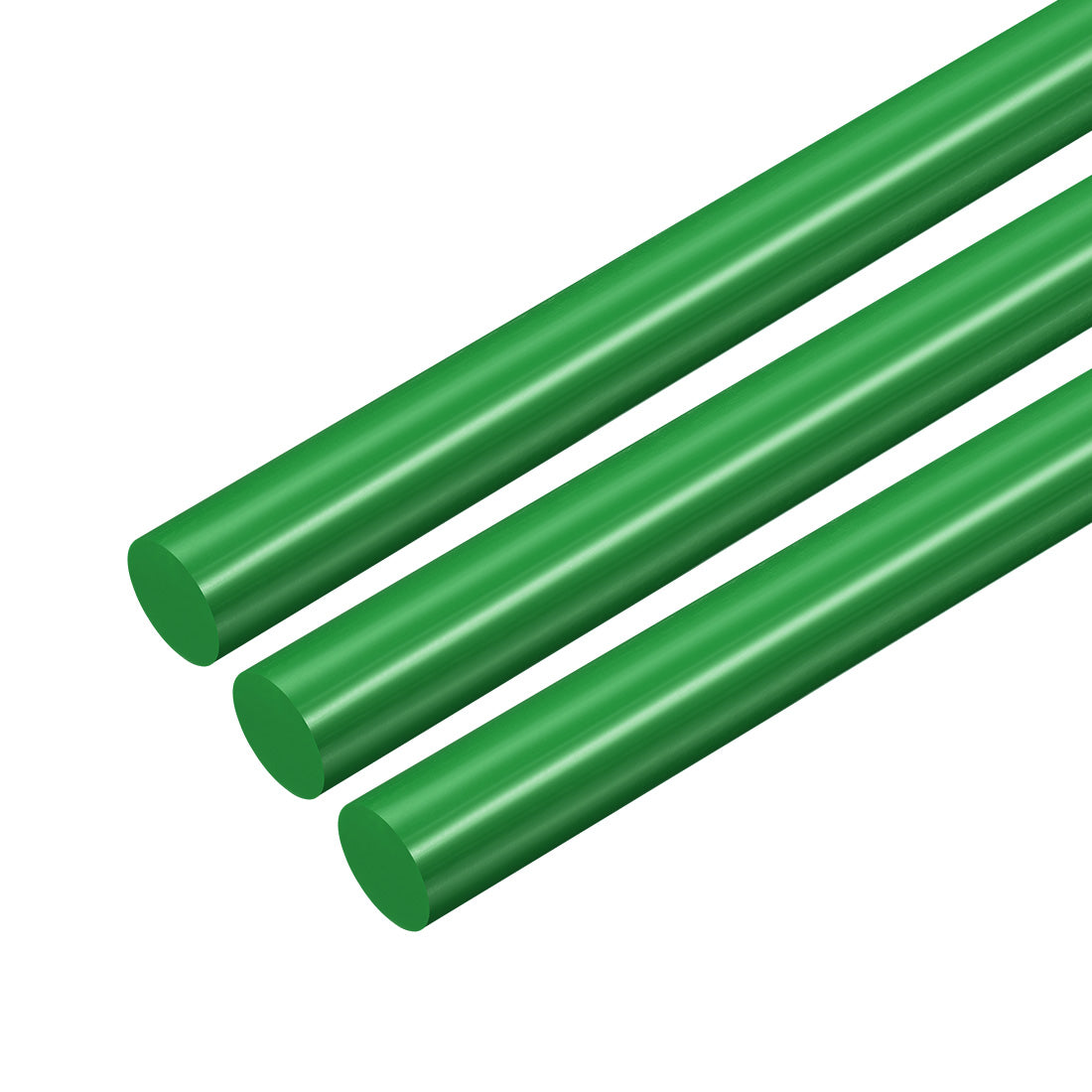 uxcell Uxcell Plastic Round Rod,12mm Dia 50cm Green Engineering Plastic Round Bar 3pcs