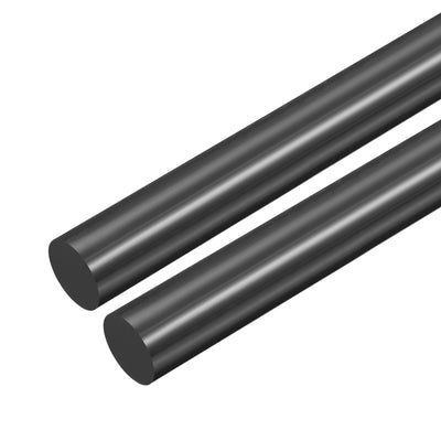 Harfington Uxcell Plastic Round Rod,21mm Dia 50cm Black Engineering Plastic Round Bar 2pcs