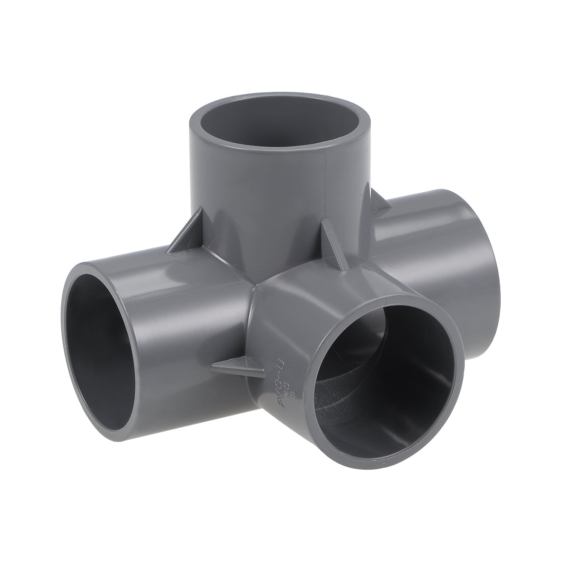 uxcell Uxcell 4-Way 40mm Tee Metric PVC Fitting Elbow - PVC Furniture - PVC Elbow Fittings Gray