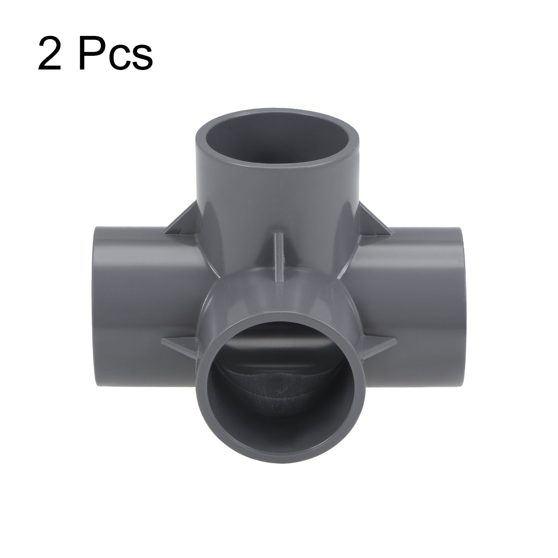 uxcell Uxcell 4 Way 40mm Tee Metric PVC Fitting Elbow - PVC Furniture - PVC Elbow Fittings Gray 2Pcs