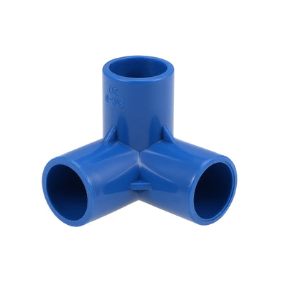 Harfington Uxcell 3-Way Elbow Metric PVC Fitting, 20mm Socket, Tee Corner Fittings Blue 10Pcs