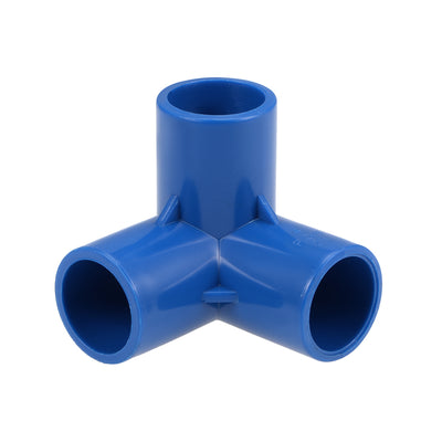 Harfington Uxcell 3-Way Elbow Metric PVC Fitting, 25mm Socket, Tee Corner Fittings Blue 10Pcs