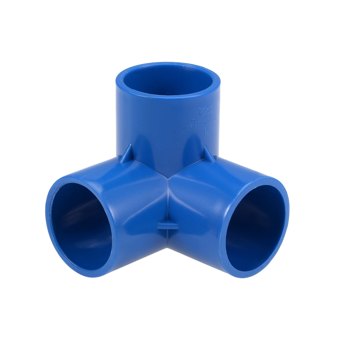 uxcell Uxcell 3-Way Elbow Metric PVC Fitting, 32mm Socket, Tee Corner Fittings Blue 2Pcs