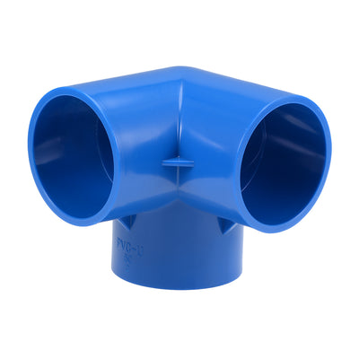 Harfington Uxcell 3-Wege PVC Winkelverschraubung50mm, 1St T-Eck Verschraubung Bewässerungssprinkler Blau