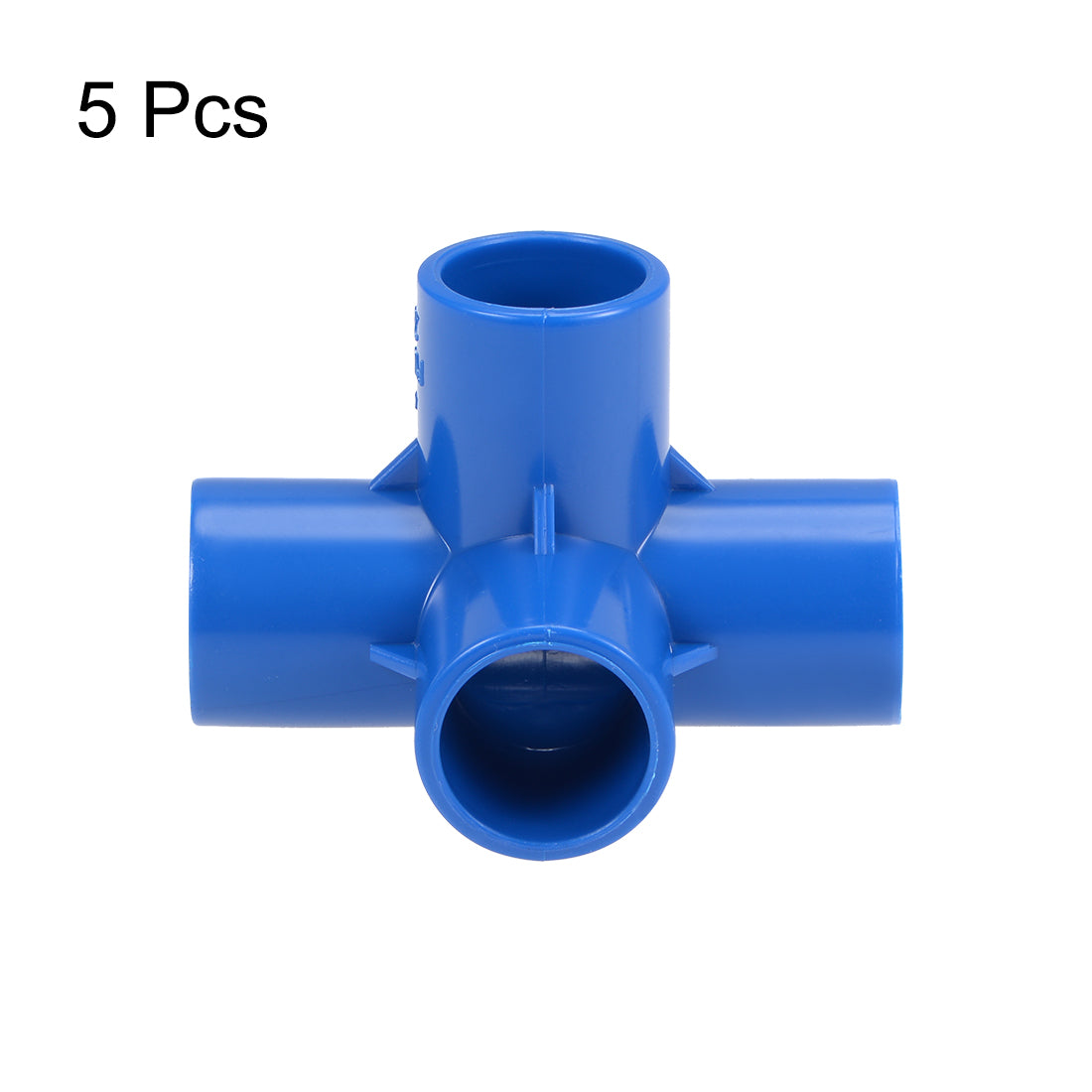 uxcell Uxcell 4 Way 20mm Tee Metric PVC Fitting Elbow - PVC Furniture - PVC Elbow Fittings Blue 5Pcs