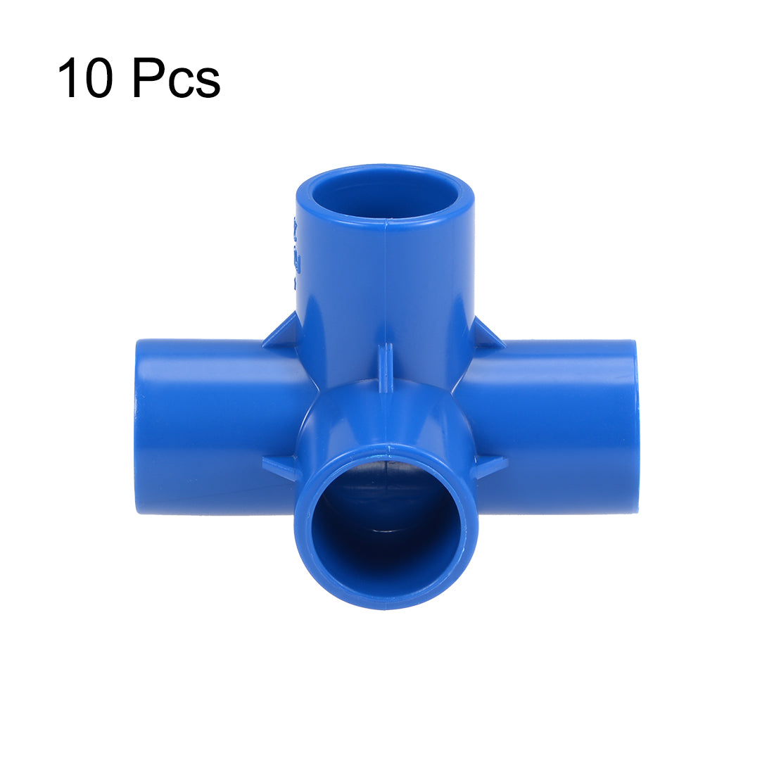 uxcell Uxcell 4 Way 20mm Tee Metric PVC Fitting Elbow - PVC Furniture - PVC Elbow Fittings Blue 10Pcs