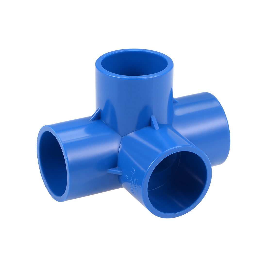 uxcell Uxcell 4 Way 32mm Tee Metric PVC Fitting Elbow - PVC Furniture - PVC Elbow Fittings Blue 10Pcs