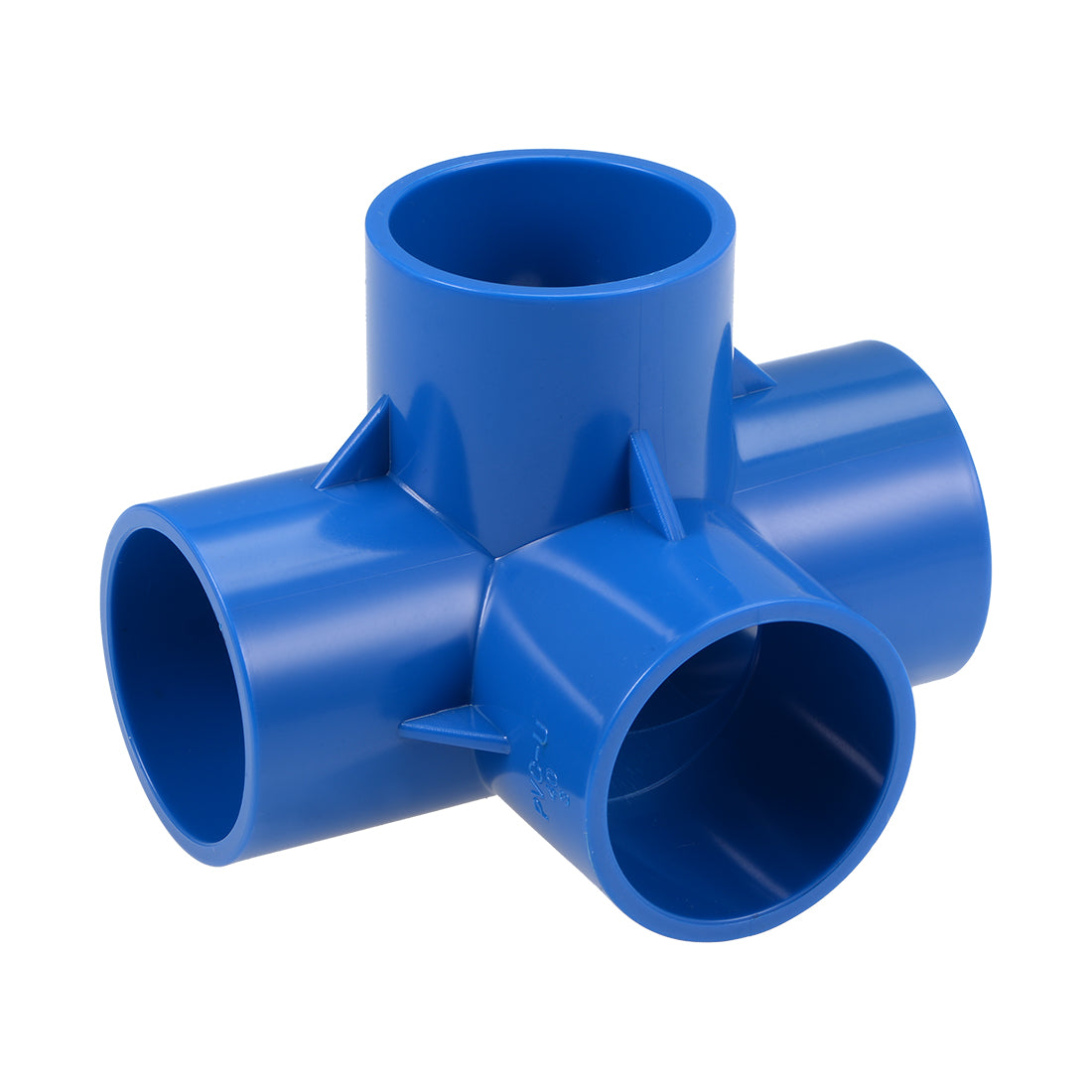 uxcell Uxcell 4 Way 40mm Tee Metric PVC Fitting Elbow - PVC Furniture Elbow Fittings Blue