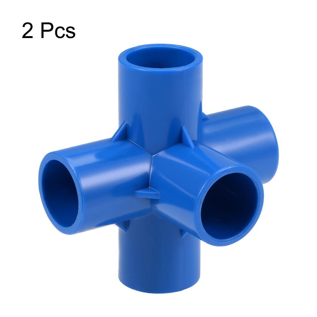 uxcell Uxcell 5 Way 25mm Tee Metric PVC Fitting Elbow - PVC Furniture Elbow Fittings Blue 2Pcs