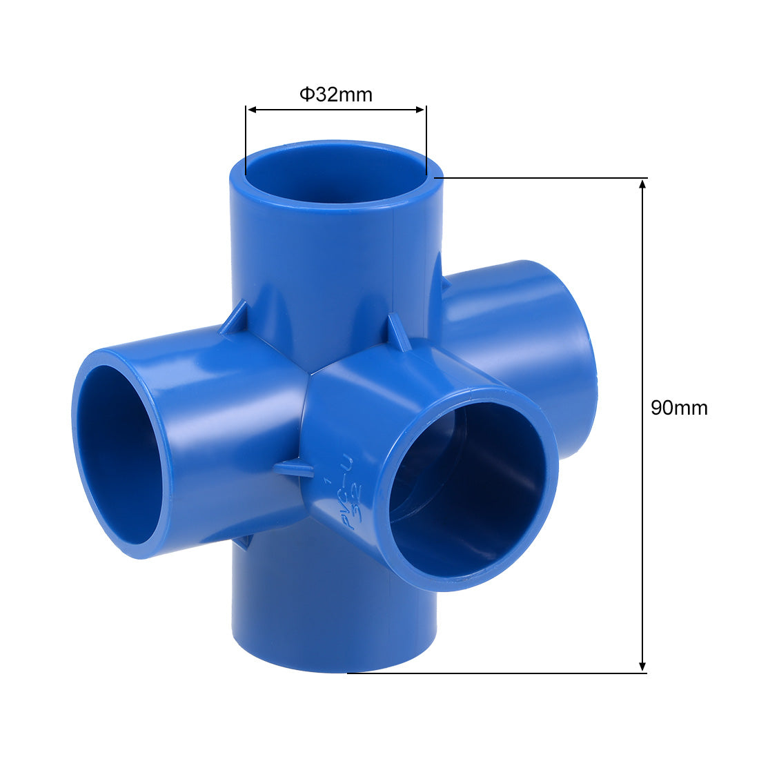 uxcell Uxcell 5-Wege T-Stück PVC Anschlussbogen 32mm, 2Stk Möbel Anschlussbogen Bewässerungssprinkler Rohr Verschraubung Blau