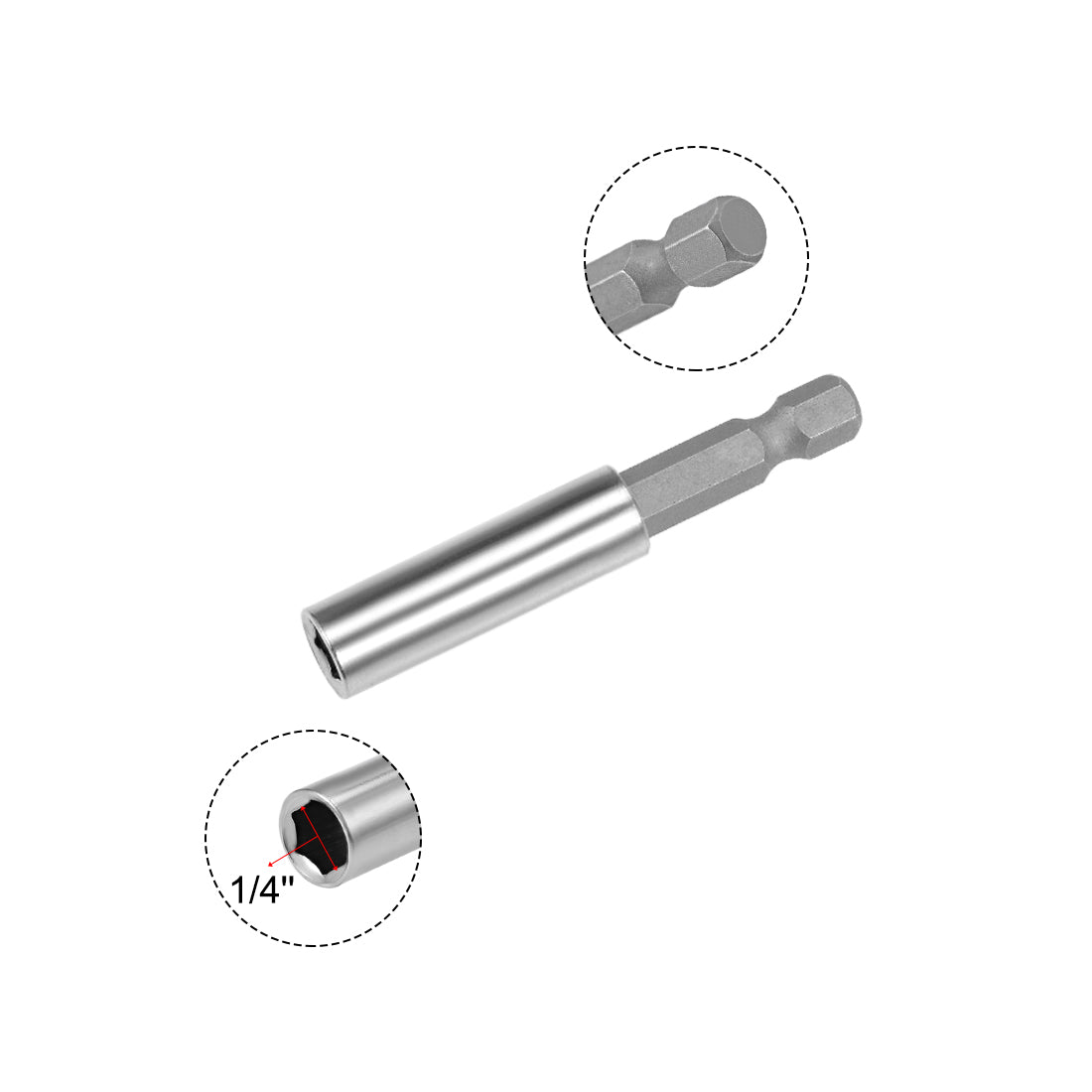 uxcell Uxcell Extension Extend Socket Drill Bit Holder Magnetic Hex Screwdriver Power Tools ,2.4/ 4/ 6-inch Length,1/4''-Hexagon Drill Set/(3pcs)