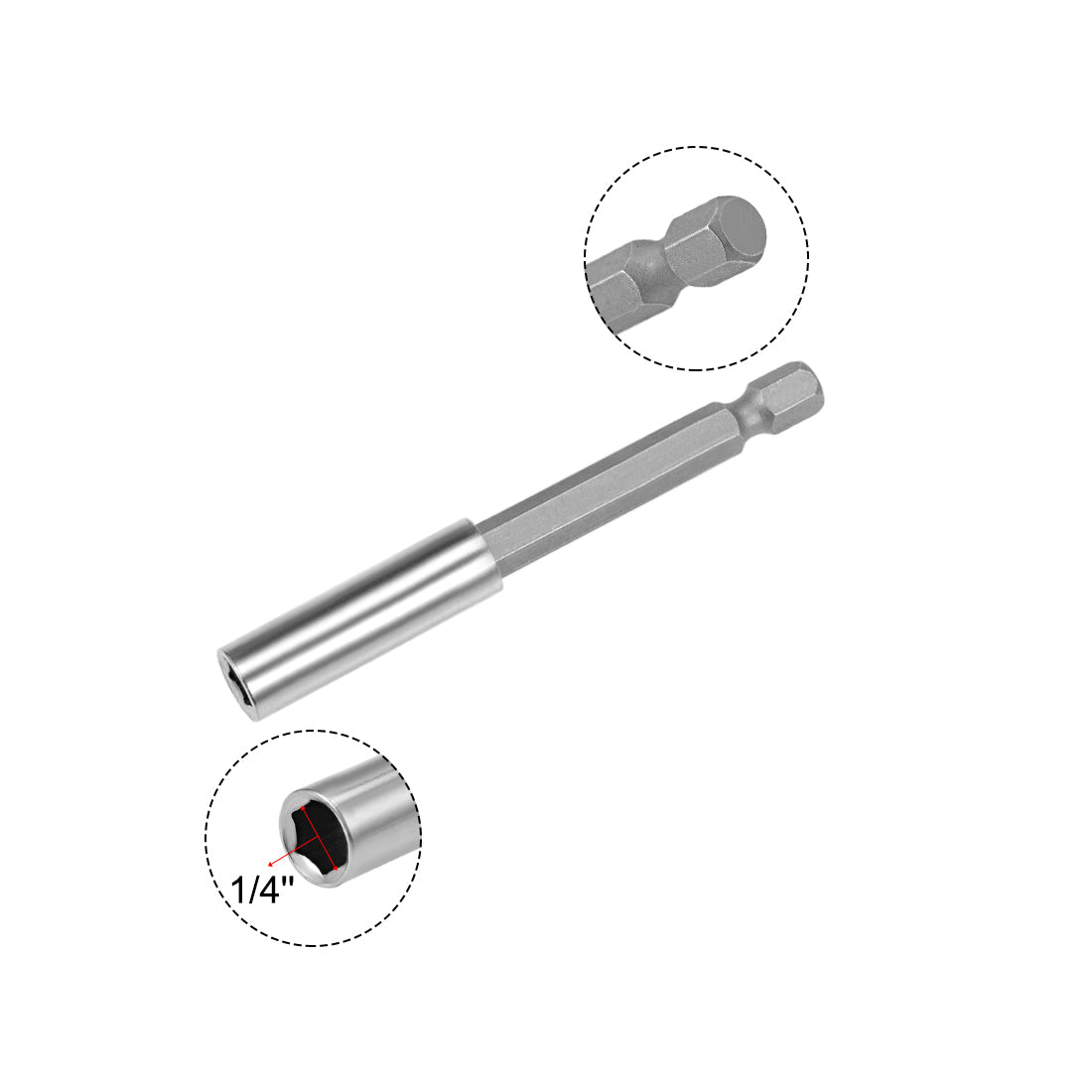 uxcell Uxcell Extension Extend Socket Drill Bit Holder Magnetic Hex Screwdriver Power Tools ,3-inch Length,1/4inch-Hexagon Drill