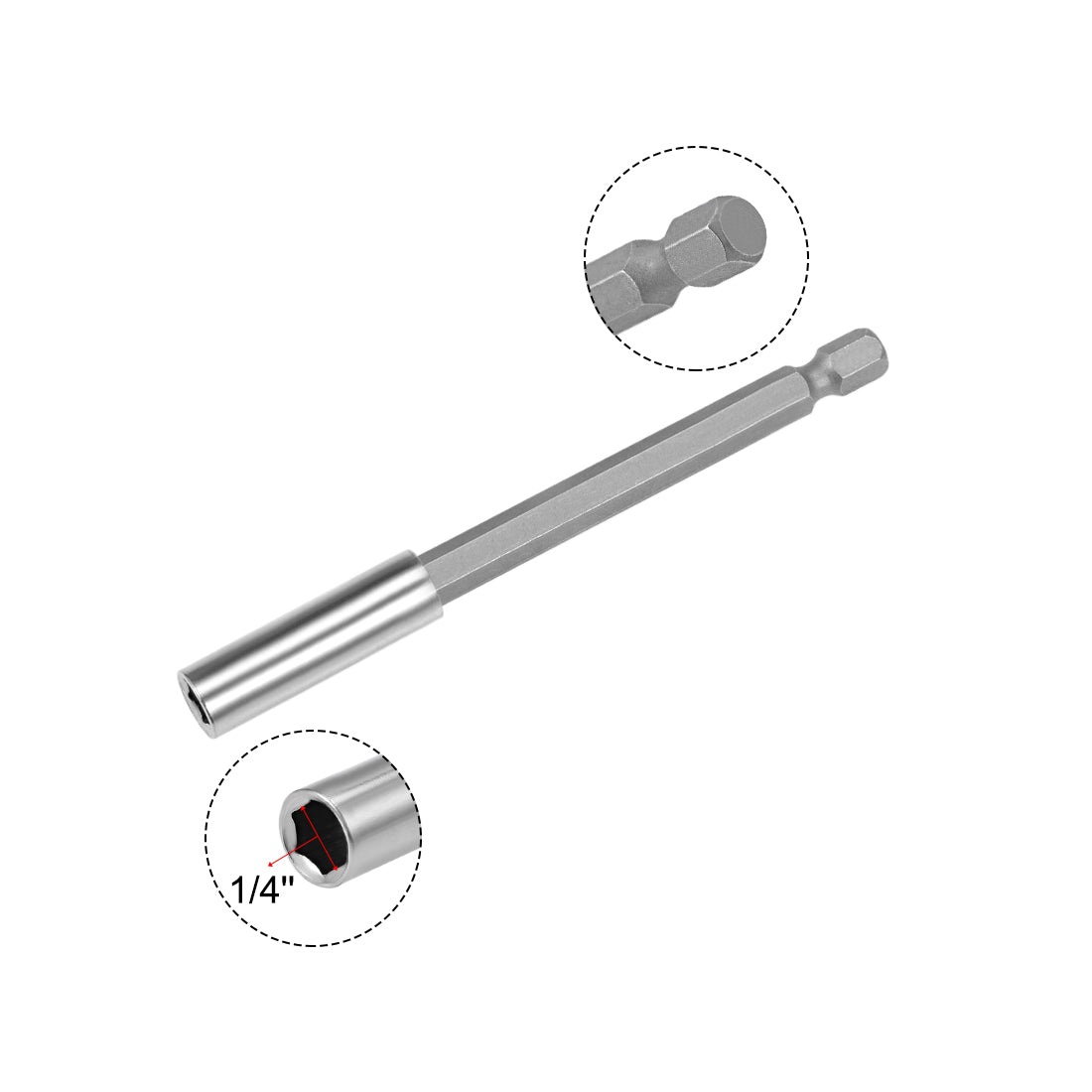 uxcell Uxcell Extension Extend Socket Drill Bit Holder Magnetic Hex Screwdriver Power Tools ,4-inch Length,1/4inch-Hexagon Drill