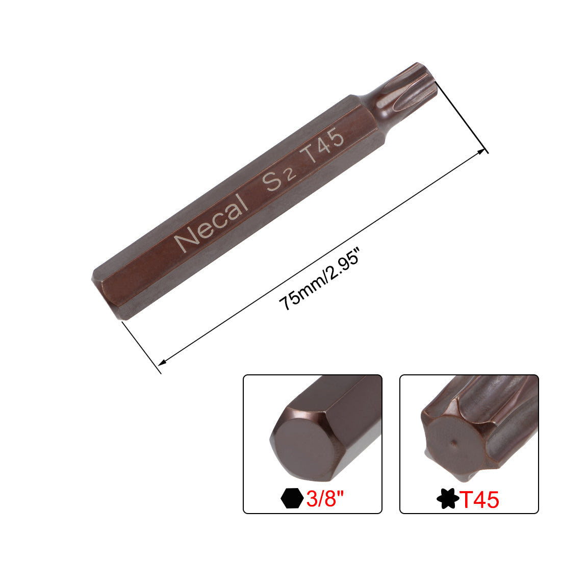 Harfington Torx-Schraubendreherbits aus legiertem Stahl, 3/8 Zoll, 10 mm Sechskant