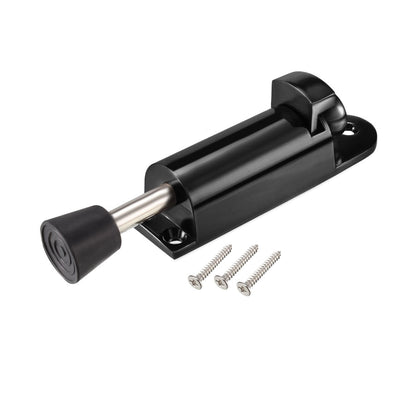 Harfington Uxcell Kickdown Door Stopper Spring Loaded Foot Pedal Door Stops Holder 112mmL Black