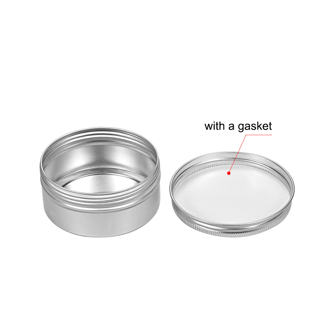 uxcell Uxcell 5oz Round Aluminum Cans Tin Can Screw Top Metal Lid Containers 150ml, 1pcs