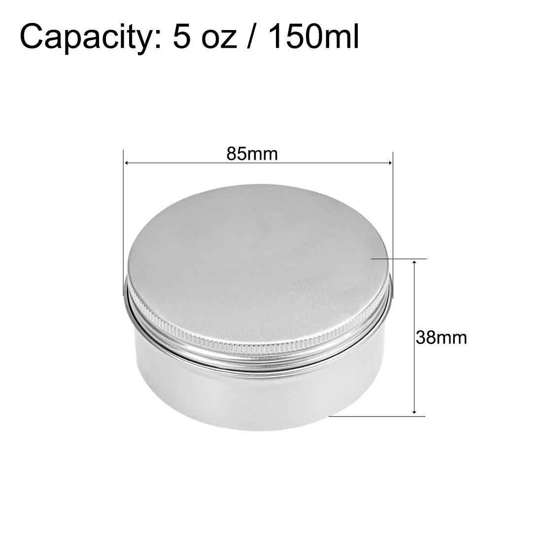 uxcell Uxcell 5oz Round Aluminum Cans Tin Can Screw Top Metal Lid Containers 150ml, 10pcs