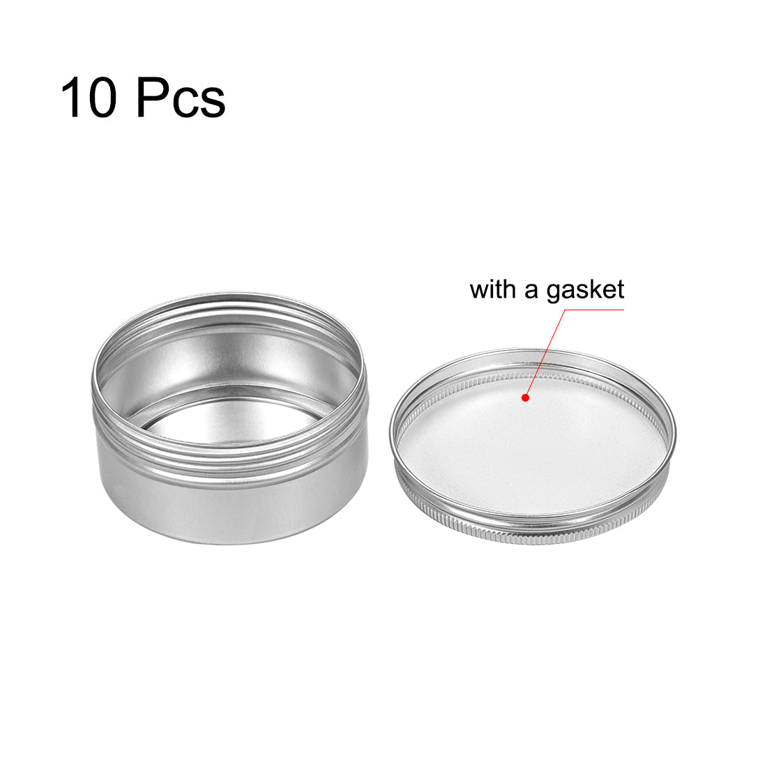 uxcell Uxcell 5oz Round Aluminum Cans Tin Can Screw Top Metal Lid Containers 150ml, 10pcs