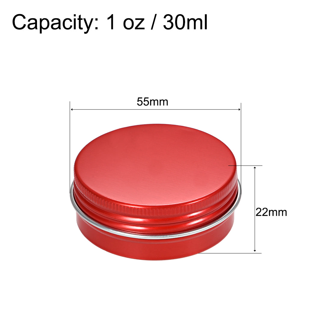 uxcell Uxcell 1 oz Round Aluminum Cans Tin Can Screw Top Metal Lid Containers Red 30ml 12pcs