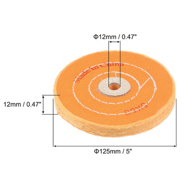 Harfington Uxcell 5-Inch Cotton Buffing Wheel Polishing for Bench Grinder Tool 1/2-Inch Arbor Hole 2 Pcs