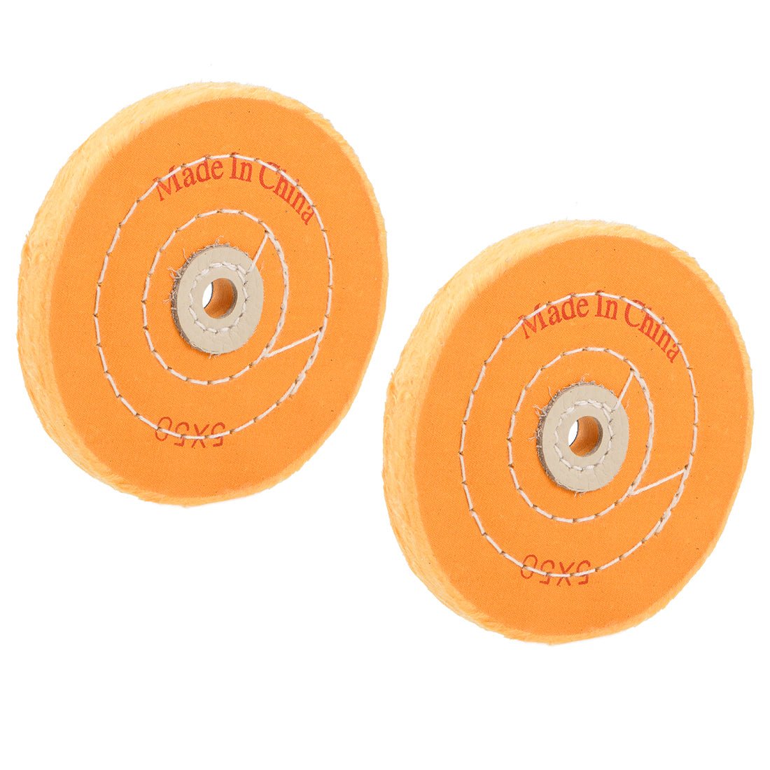 uxcell Uxcell 5-Inch Cotton Buffing Wheel Polishing for Bench Grinder Tool 1/2-Inch Arbor Hole 2 Pcs