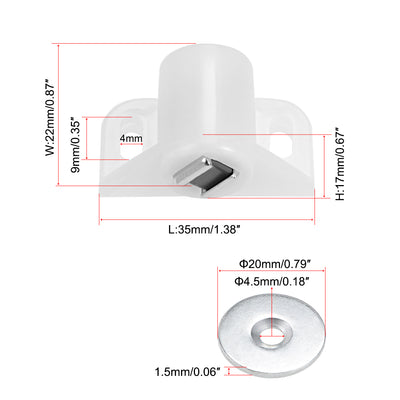 Harfington Uxcell Magnetic Latches Catch, Cabinet Door Magnet Latch for Cupboard Closet White 4pcs