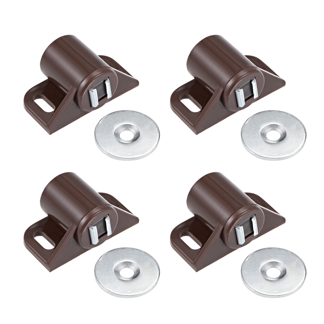 uxcell Uxcell Magnetic Latches Catch, Cabinet Door Magnet Latch for Cupboard Closet Brown 4pcs