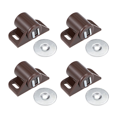 Harfington Uxcell Magnetic Latches Catch, Cabinet Door Magnet Latch for Cupboard Closet Brown 4pcs