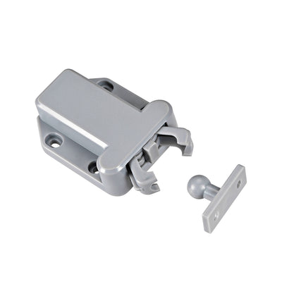 Harfington Uxcell Push Open Latch Rebound Self-Locking Door Touch Catch Lock for Bedroom Cabinet Cupboard Drawer Gray 2pcs