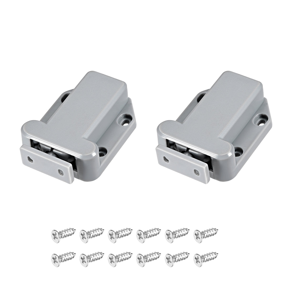 uxcell Uxcell Push Open Latch Rebound Self-Locking Door Touch Catch Lock for Bedroom Cabinet Cupboard Drawer Gray 2pcs