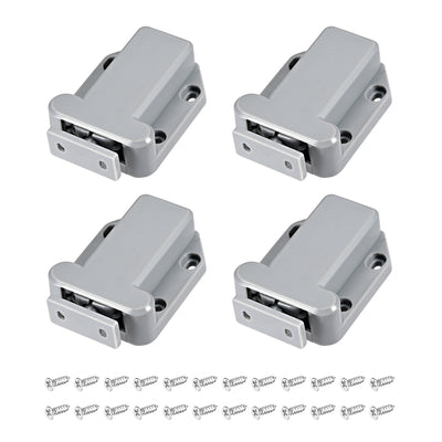 Harfington Uxcell Push Open Latch Rebound Self-Locking Door Touch Catch Lock for Bedroom Cabinet Cupboard Drawer Gray 4pcs