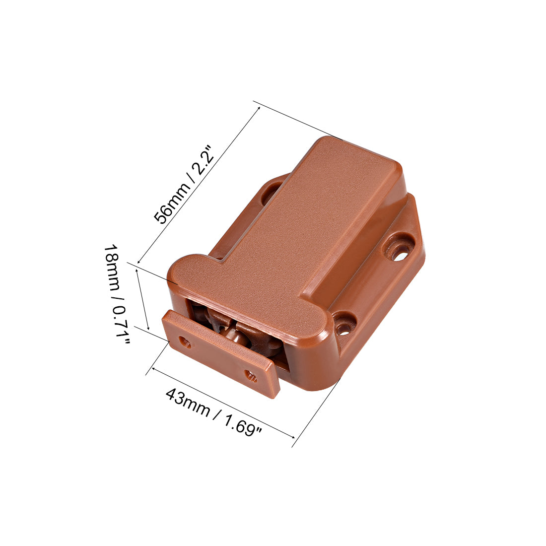 uxcell Uxcell Push Open Latch Rebound Self-Locking Door Touch Catch Lock for Bedroom Cabinet Cupboard Drawer Brown 2pcs