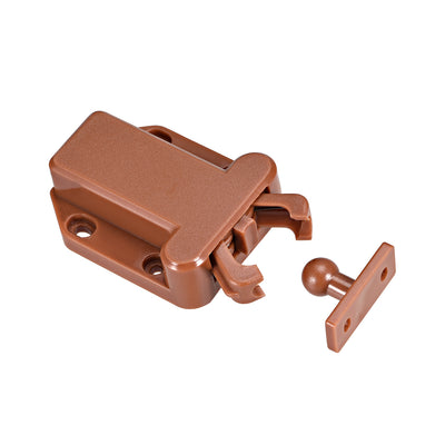 Harfington Uxcell Push Open Latch Rebound Self-Locking Door Touch Catch Lock for Bedroom Cabinet Cupboard Drawer Brown 2pcs