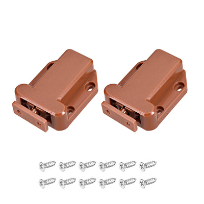 Harfington Uxcell Push Open Latch Rebound Self-Locking Door Touch Catch Lock for Bedroom Cabinet Cupboard Drawer Brown 2pcs