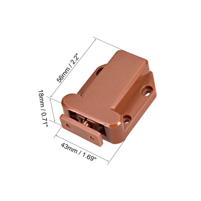 Harfington Uxcell Push Open Latch Rebound Self-Locking Door Touch Catch Lock for Bedroom Cabinet Cupboard Drawer Brown 4pcs