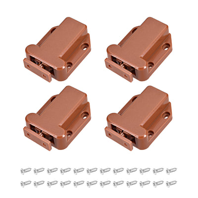 Harfington Uxcell Push Open Latch Rebound Self-Locking Door Touch Catch Lock for Bedroom Cabinet Cupboard Drawer Brown 4pcs