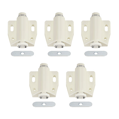 Harfington Uxcell Touch Catch Magnetic Press Latch for Cabinet Door Cupboard White 5pcs