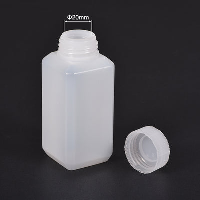 Harfington Uxcell Plastic Lab Chemical Reagent Bottle, 100ml/ 3.4oz Wide Mouth Sample Sealing Liquid/Solid Storage Bottles, White 5pcs