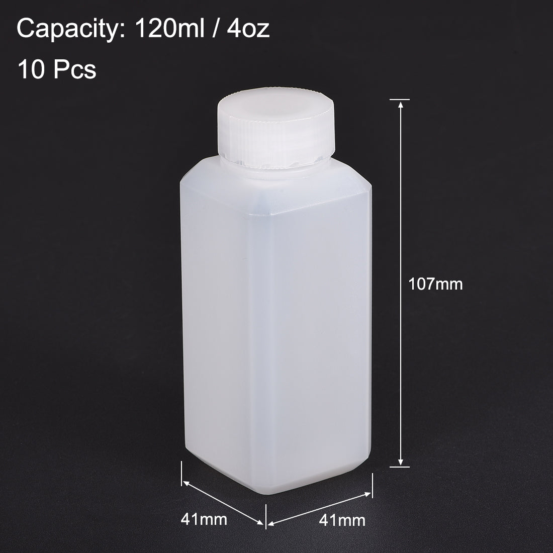 uxcell Uxcell Plastic Lab Chemical Reagent Bottle, 120ml/ 4oz Wide Mouth Sample Sealing Liquid/Solid Storage Bottles, White 10pcs